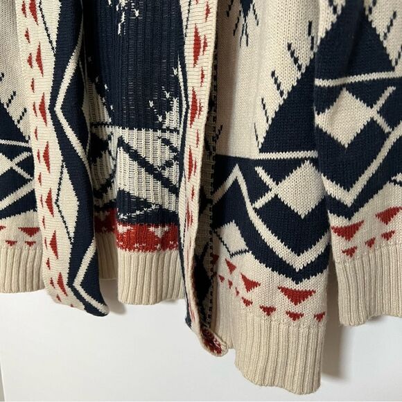 Fate Open Cardigan Sweater Womens Medium Beige Boho Aztec Knit Long Sleeve - Picture 5 of 12